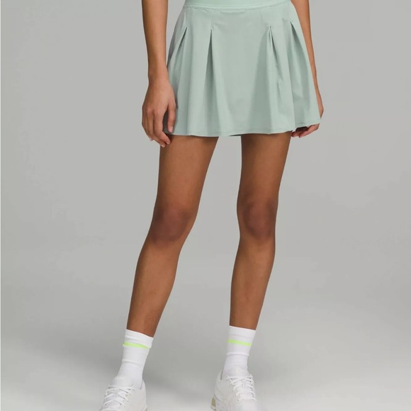 LULULEMON HIGH RISE TENNIS TIME SKIRT/SKORT-SILVER BLUE-size 4 15” - Picture 2 of 10